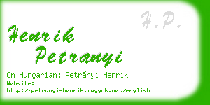 henrik petranyi business card